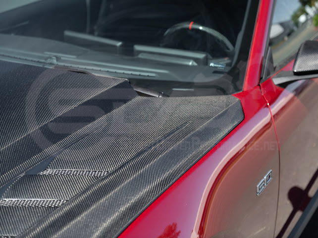 2024-Up Ford Mustang S650 | Terminator Style CARBON FIBER Front Vented Hood